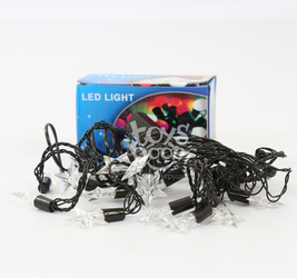 Гирлянда LED 28 ламп в виде звезд,рельеф, разноцветная