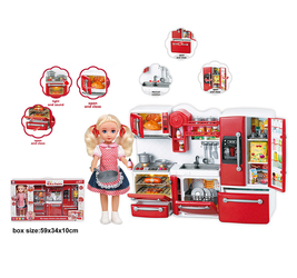Набор Кухняна батарейках+кукла.