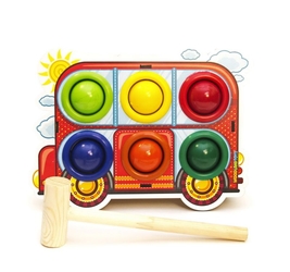 Стучалка цветная Автобус, 6 отверстий