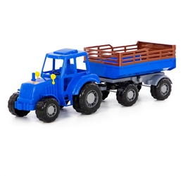 Трактор Алтай (синий) с прицепом №2 