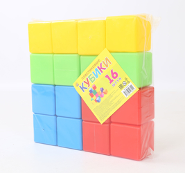 Кубики выдувные, 16 штук