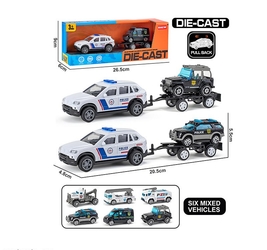 Джип 2шт, с прицепом, металл. 