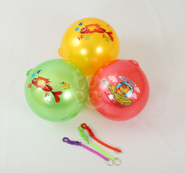 Мяч надувной на пружинке. Размер:21см.