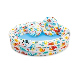 Бассейн 132х28см+мяч+круг