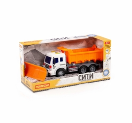 Сити, автомобиль-самосвал со снегоуборочным оборудованием инерционный  