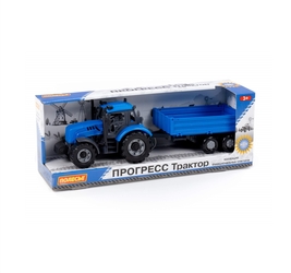 Трактор Прогресс с бортовым прицепом 