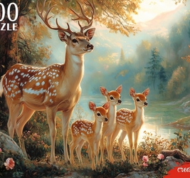 ПАЗЛЫ 500 элементов. ОЛЕНИ У ОЗЕРА