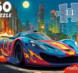 ПАЗЛЫ 60 элементов. НОЧНОЙ АВТОМОБИЛЬ