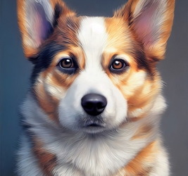  Алмазная мозаика (класс.) 17х22  Портрет корги