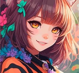  Алмазная мозаика 20х20 см, (24цв) Цветочная фея