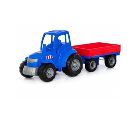 Трактор Чемпион (синий) с прицепом 