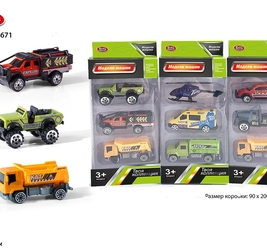 PS Набор пожарных машин, металл. 