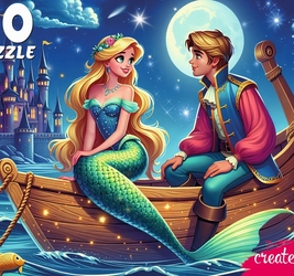 ПАЗЛЫ 50 элементов. РУСАЛОЧКА И ПРИНЦ