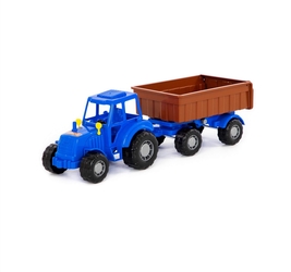 Трактор Мастер (синий) с прицепом №1
