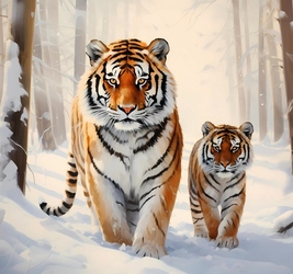 Алмазная мозаика 30х40 см,(30цв) Хищники на прогулке