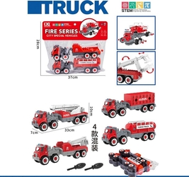 Набор машин пожарных 2шт, отвертка. 