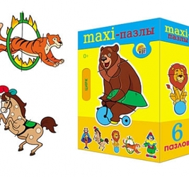 МАКСИ-ПАЗЛЫ цирковые животные 6пазлов