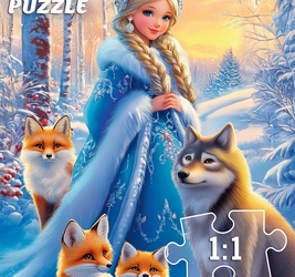 ПАЗЛЫ 60 элементов. Снегурочка и лесные животные