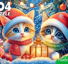 ПАЗЛЫ 104 элемента. КОТЯТА ПОД ЕЛКОЙ