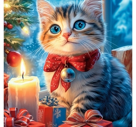 ПАЗЛЫ 160 элементов. РОЖДЕСТВЕНСКИЙ КОТЕНОК