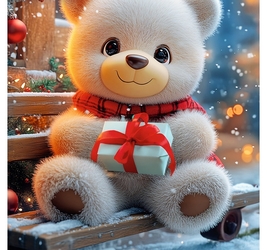 ПАЗЛЫ 260 элементов. МИШКА С ПОДАРКАМИ