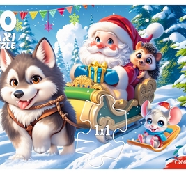 MAXI-ПАЗЛЫ 30 элементов ХАСКИ И ДЕД МОРОЗ