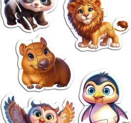 МАКСИ-ПАЗЛЫ. ВЕСЁЛЫЙ ЗООПАРК (7 пазлов, 28 деталей)