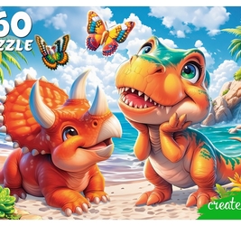 ПАЗЛЫ 160 элементов. ДИНОЗАВРЫ НА ПЛЯЖЕ