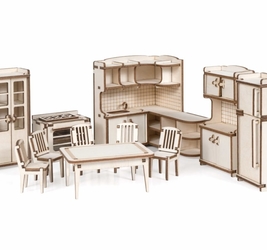 Конструктор Кухня для кукольного дома Венеция